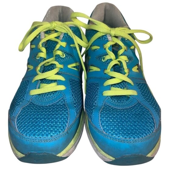 Nike Dual Fusion Womens Athletic Running Shoes Blue & Neon Green Size 8.5 - Picture 2 of 4